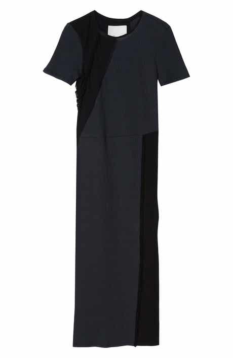 Ribbed Asymmetrical T-Shirt Dress