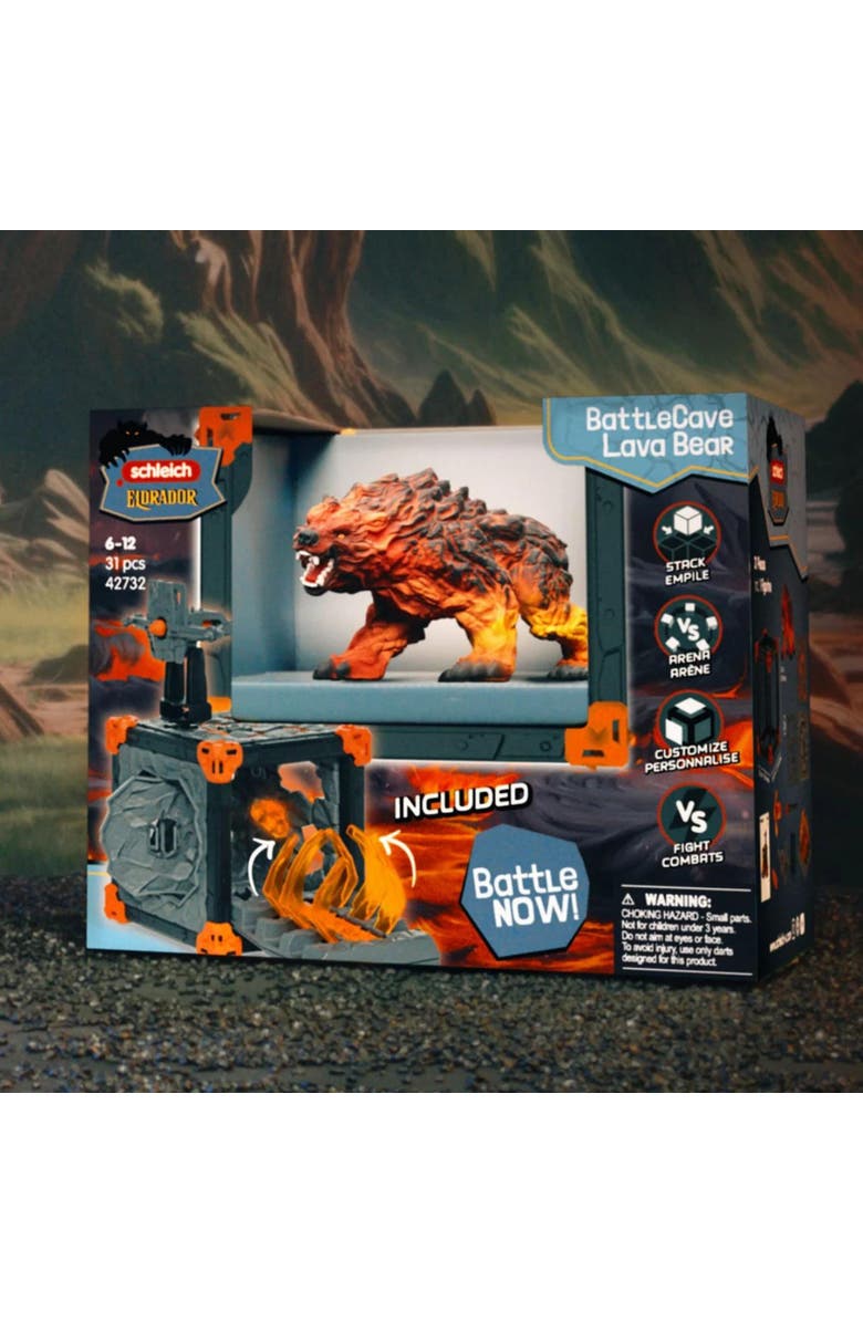 Schleich Eldrador Creatures, BattleCave Lava Bear, 31 Piece Combat Toy Playset, Alternate, color, Multicolored