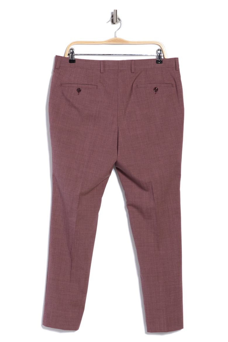 Microcheck Wool Blend Suit Pants, Alternate, color, MAUVE