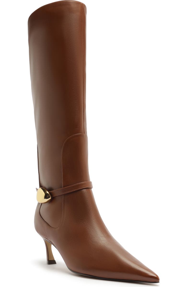 Arezzo Farrah Pointed Toe Knee High Boot, Main, color, Warm Caramel