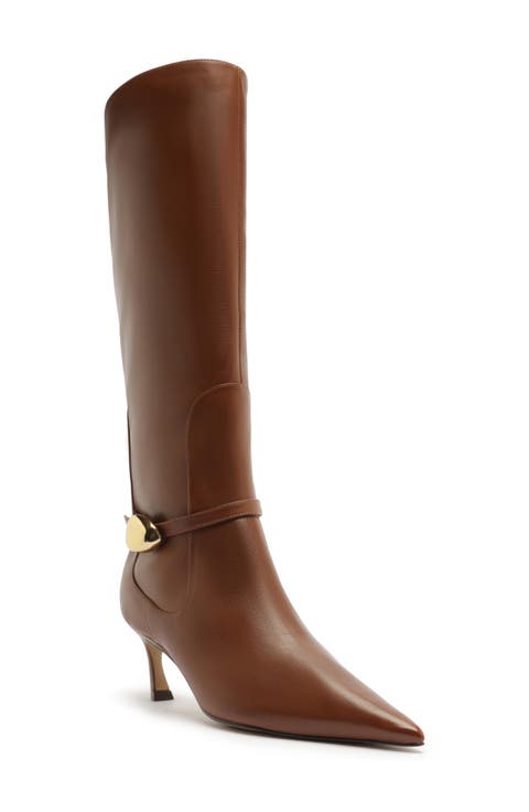 Farrah Pointed Toe Knee High Boot (Women) (Narrow Calf)