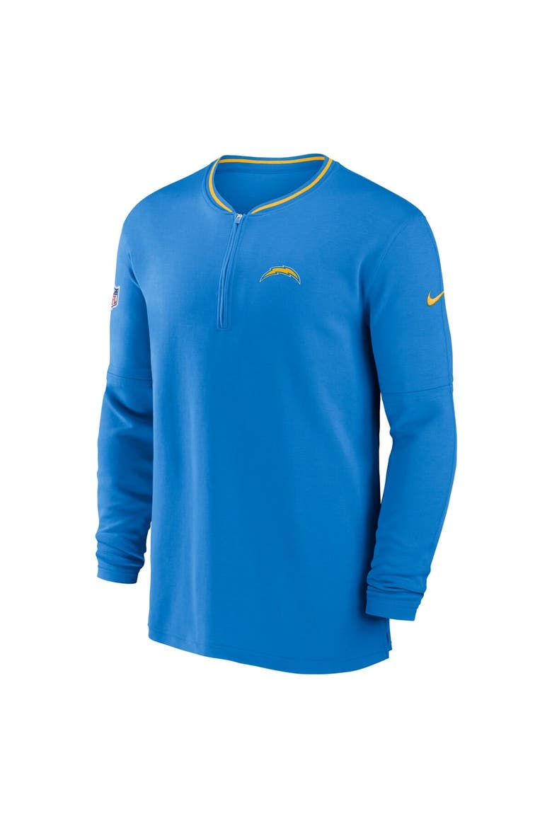 Men's Nike Powder Blue Los Angeles Chargers Coach Half-Zip Sweatshirt, Alternate, color, Powder Blue