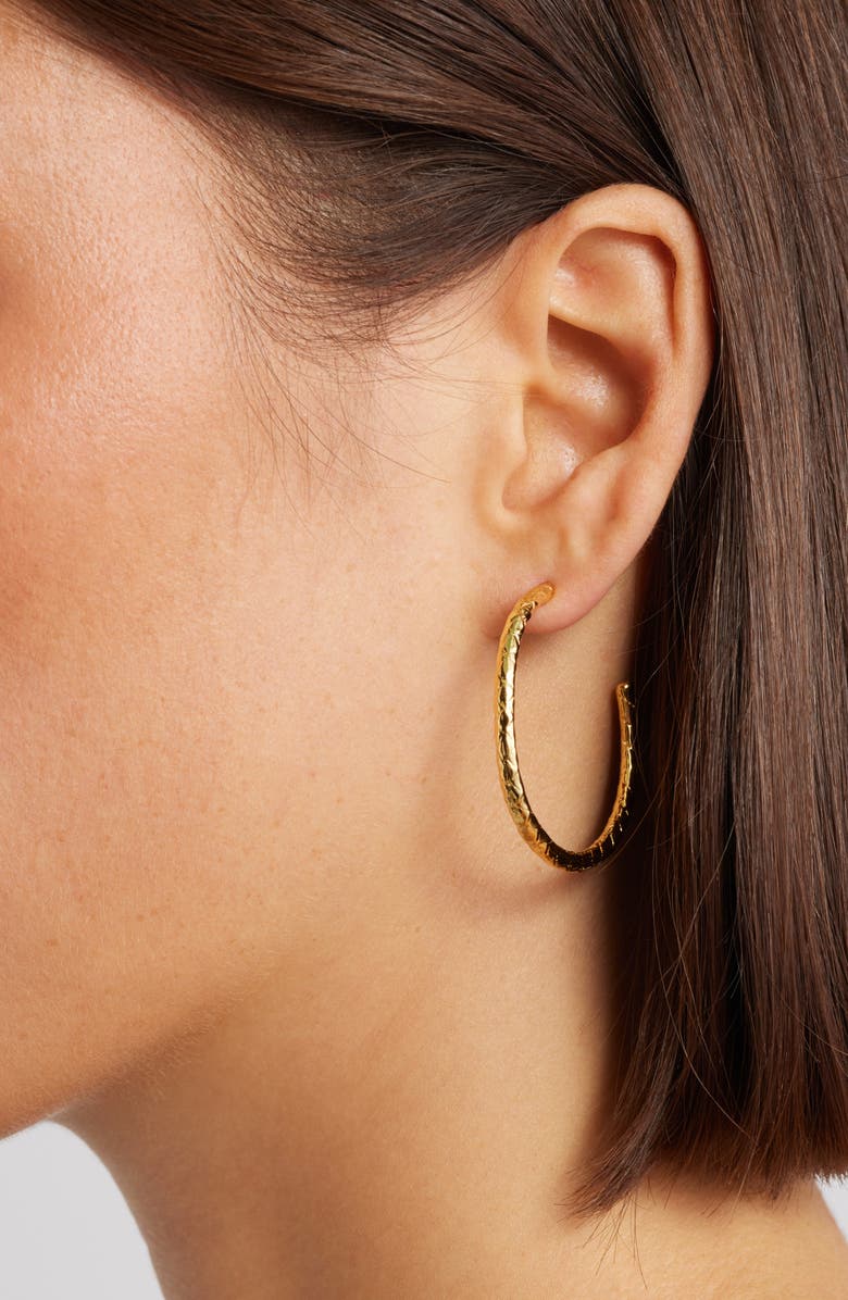 Kiara by Ki-Ele Moriah Woven Hoop Earrings, Alternate, color, Gold