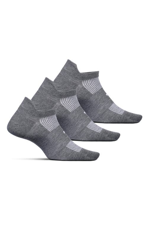 Feetures High Performance Ultra Light Ankle Sock No Show Socks With Heel Tab In Slab Gray
