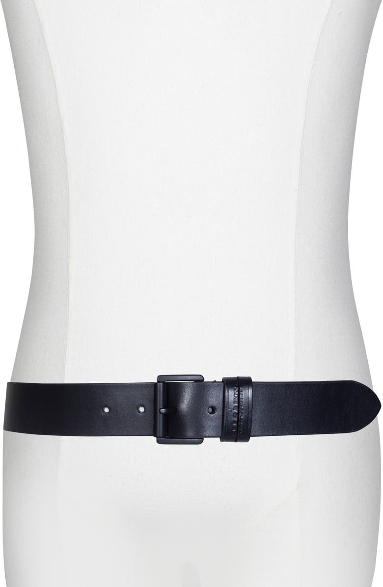 AllSaints Split Loop Leather Belt, Alternate, color, Black