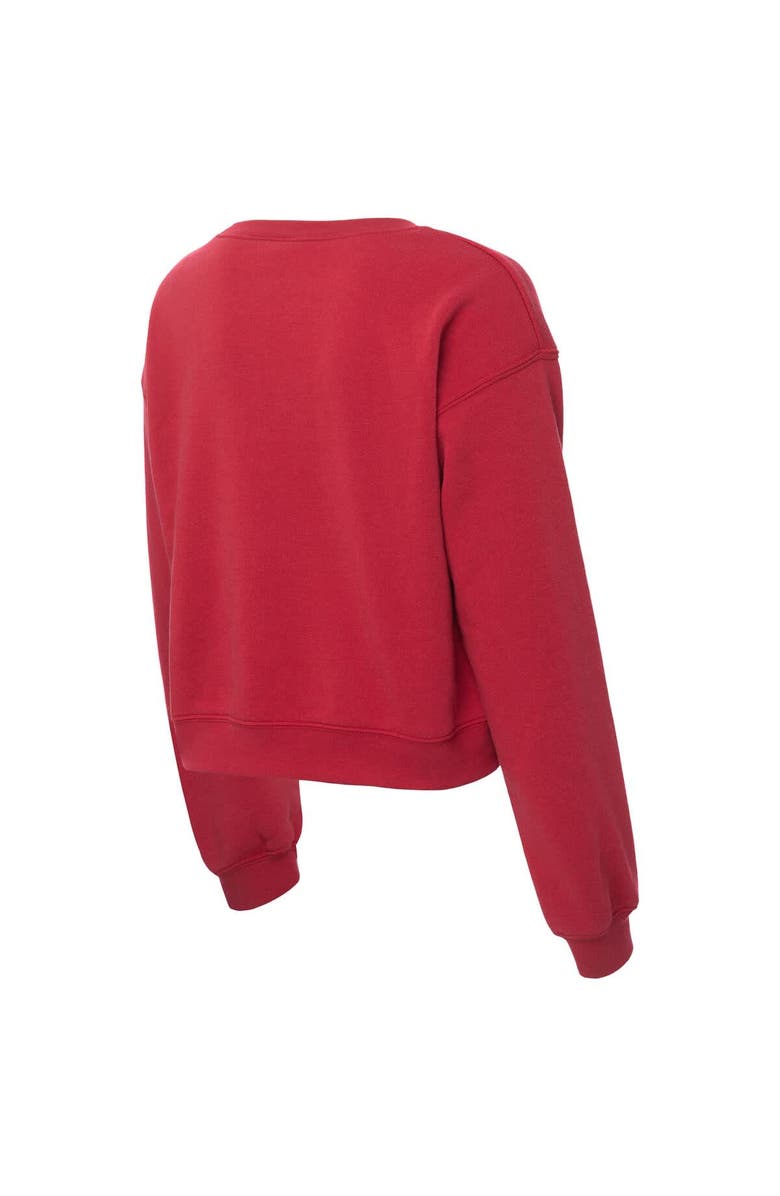 ZOOZATZ Women's ZooZatz Crimson Alabama Crimson Tide Chenille Cropped Sweatshirt, Alternate, color, Crimson