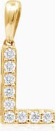 Oradina 14K Gold Luxe Letter Diamond Initial Pendant Charm