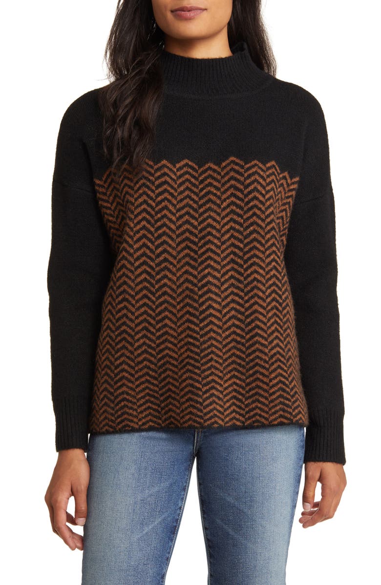 Hatley Herringbone Mock Neck Sweater, Main, color,