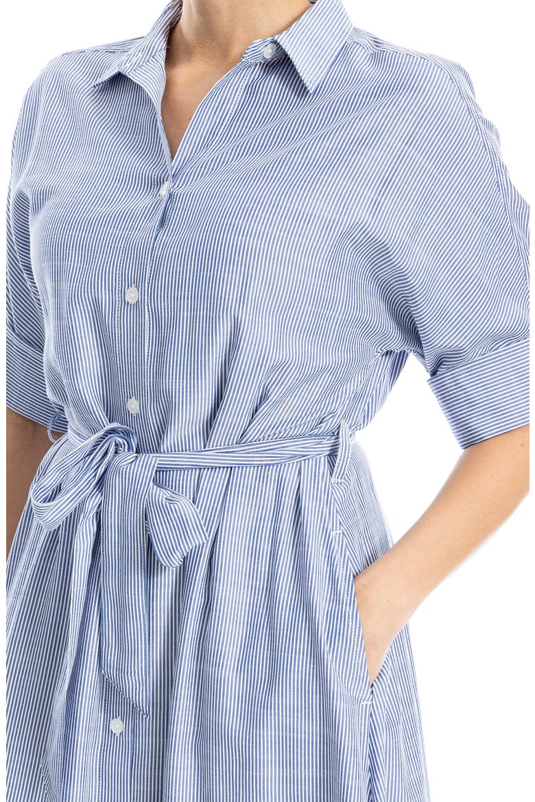 Stripe Short Sleeve Maxi Shirtdress, Alternate, color, INDIGO/ OFF WHITE