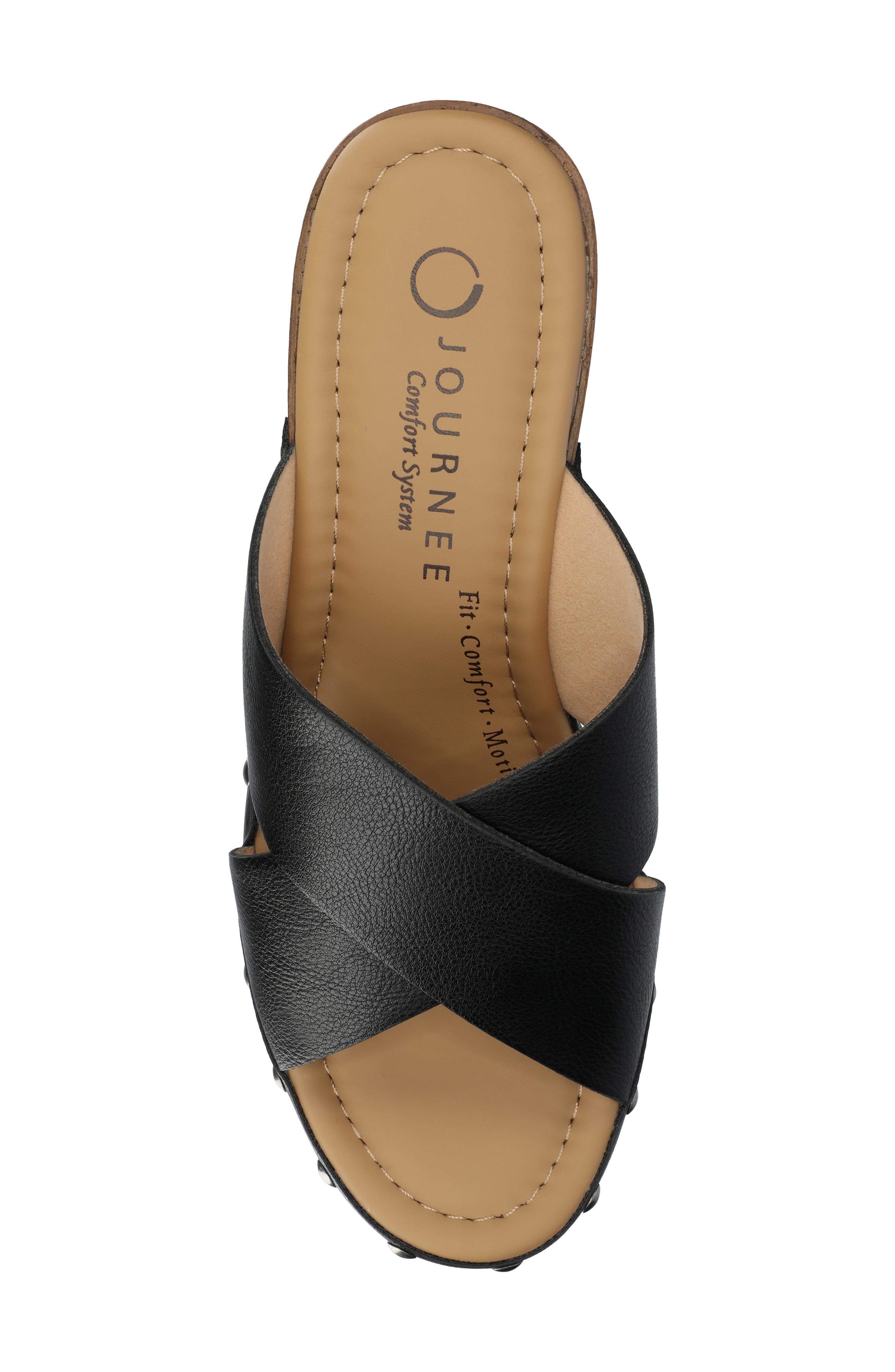 Journee Collection Silvana Platform Sandal, Alternate, color, Black