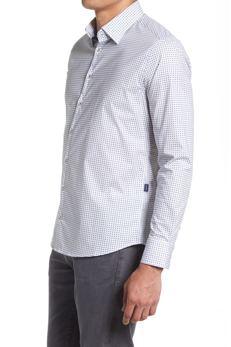 Men's Neat Stretch Button-Up Shirt, Alternate, color, GREY