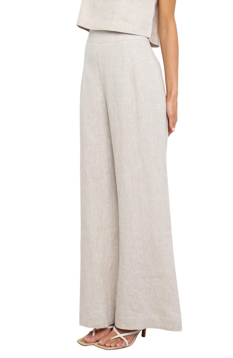 Petal & Pup Devlin Linen Wide Leg Pants, Alternate, color, Beige