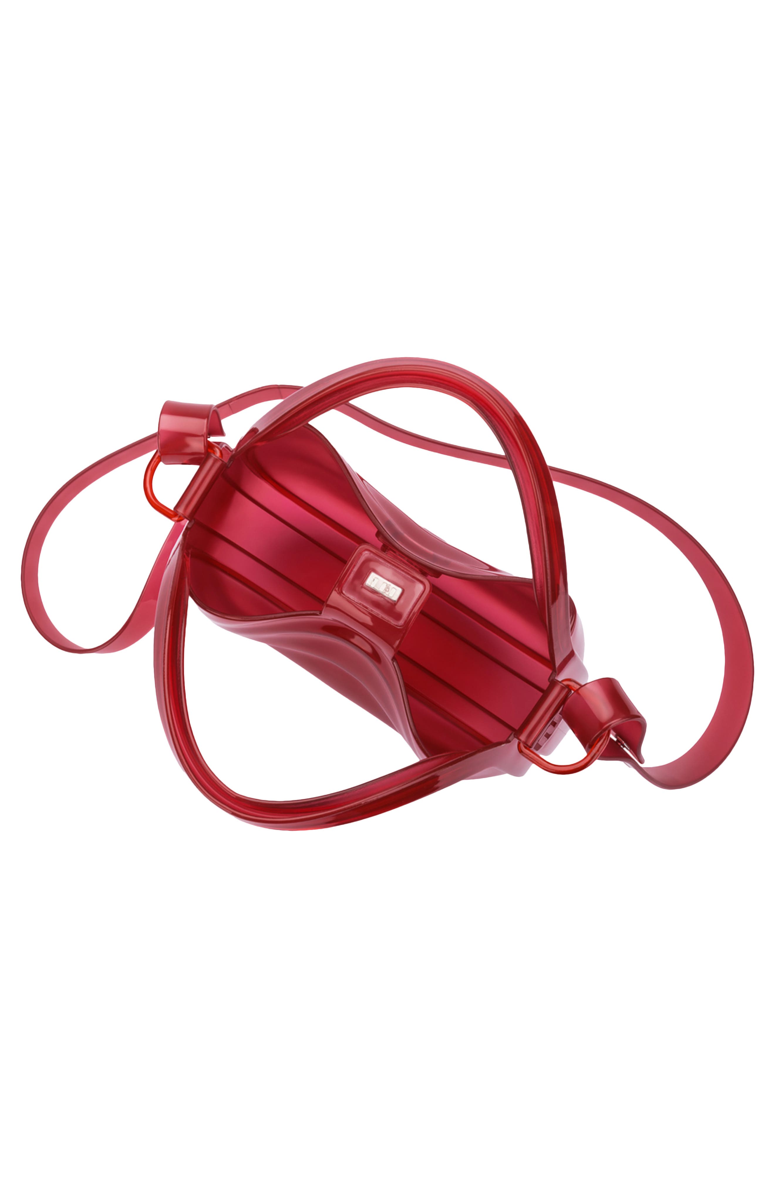 Mirror Crossbody Bag, Alternate, color, TRANSPARENT RED