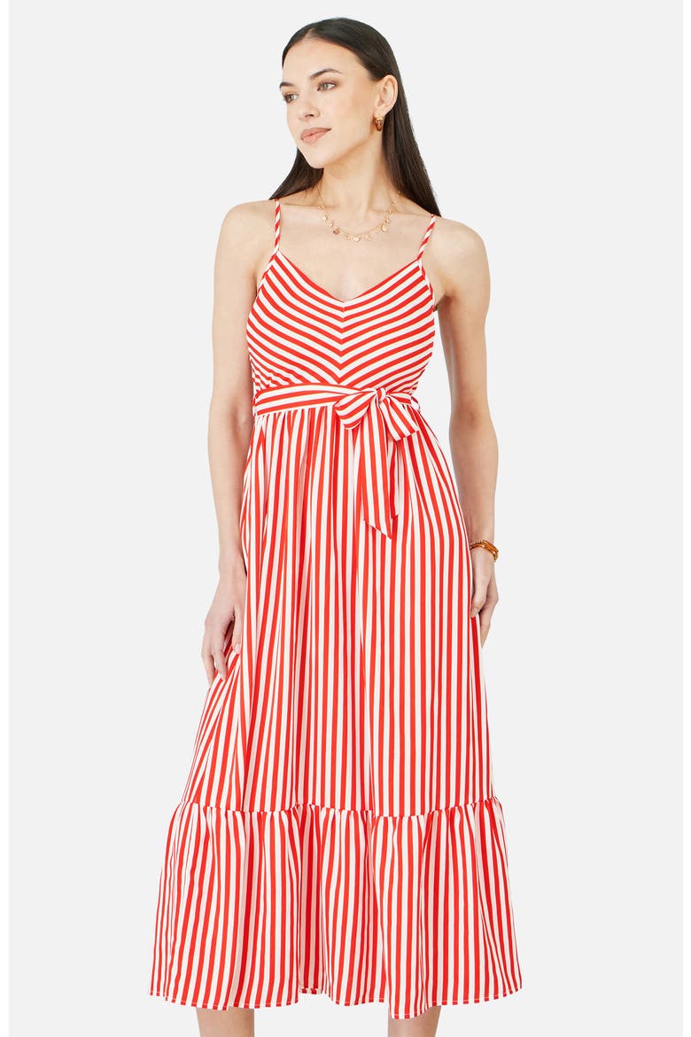 Stripe Midi Sun Dress, Alternate, color, Red
