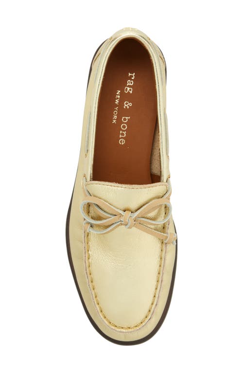 Rag & Bone Carter Metallic Boat Loafers In Gold Leather