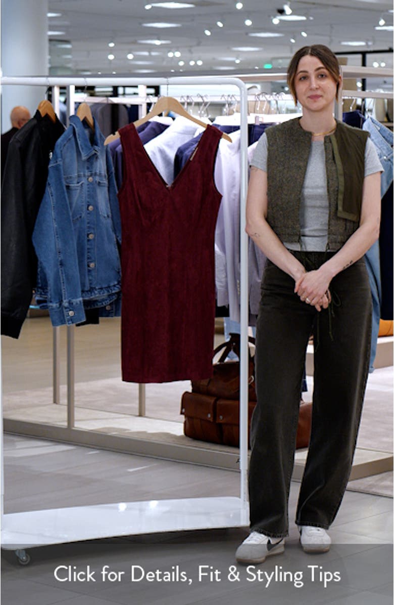 Nasha Faux Suede Sheath Dress, sales video thumbnail