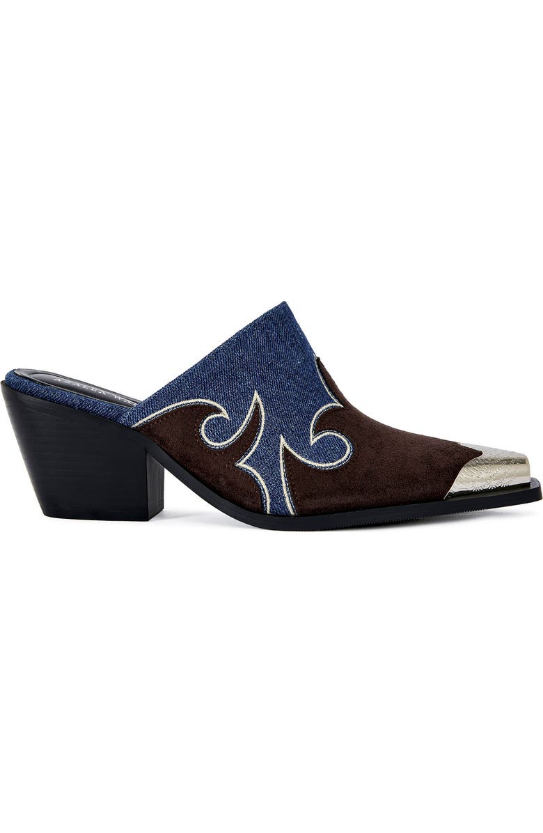 AZALEA WANG Cecily Western Mule, Alternate, color, Blue/ Brown