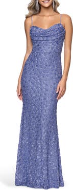 Blondie Nites Drape Sequin Sleeveless Gown