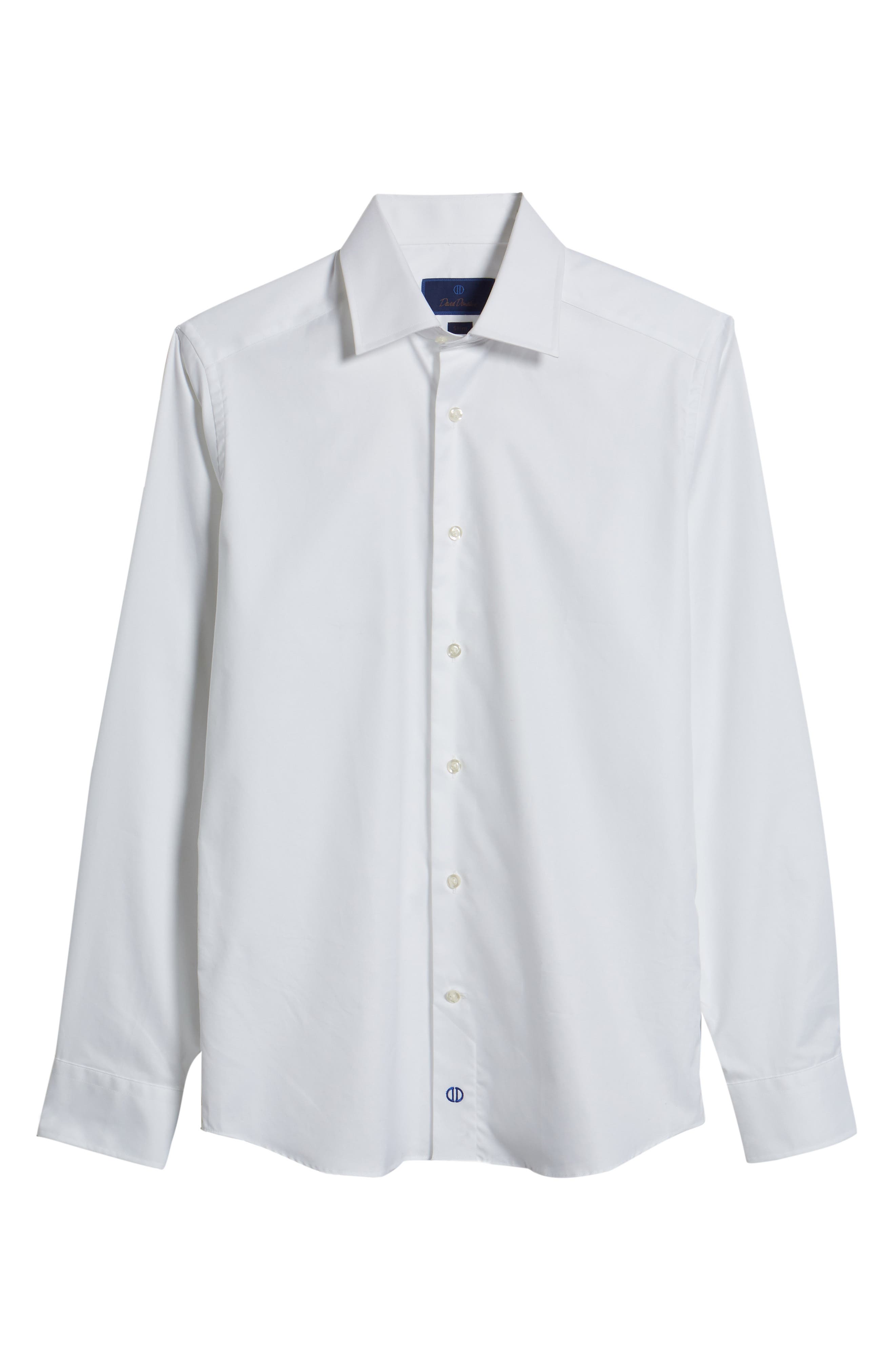 Мужские платья David Donahue Slim Fit Superfine Twill Dress Shirt — фото 6