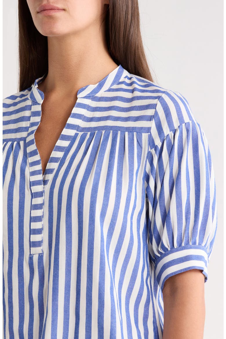 Catana Stripe Split Neck Top, Alternate, color, BLUE-STRIPE