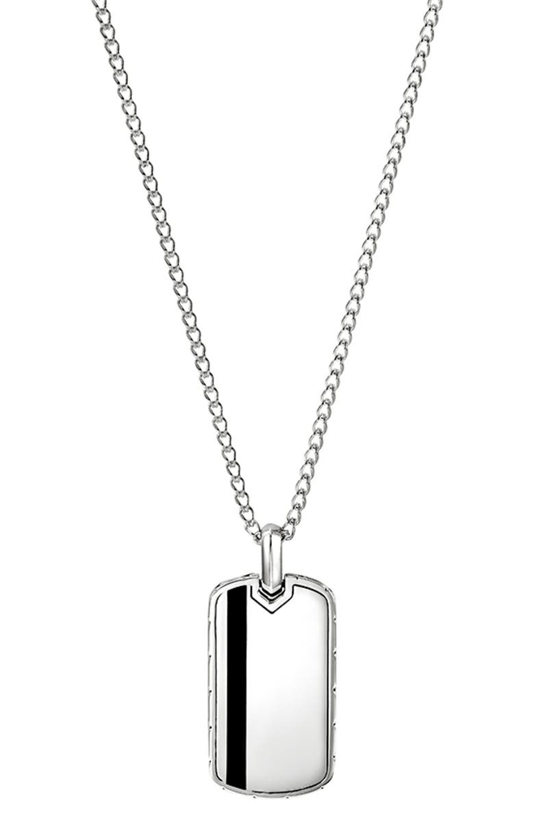John Hardy Tag Necklace, Sterling Silver, Enamel, Main, color, 