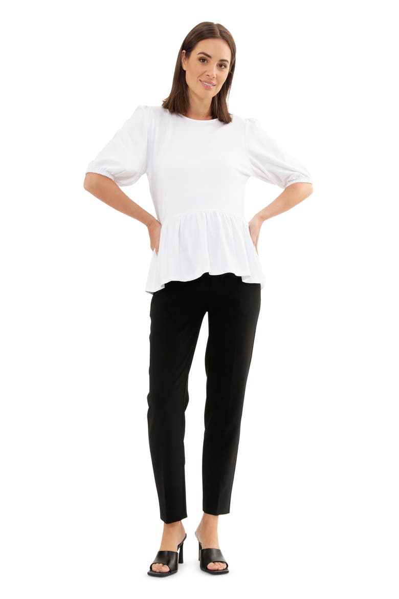 Alexa Classic Cropped Maternity Work Pant, Alternate, color, BLACK