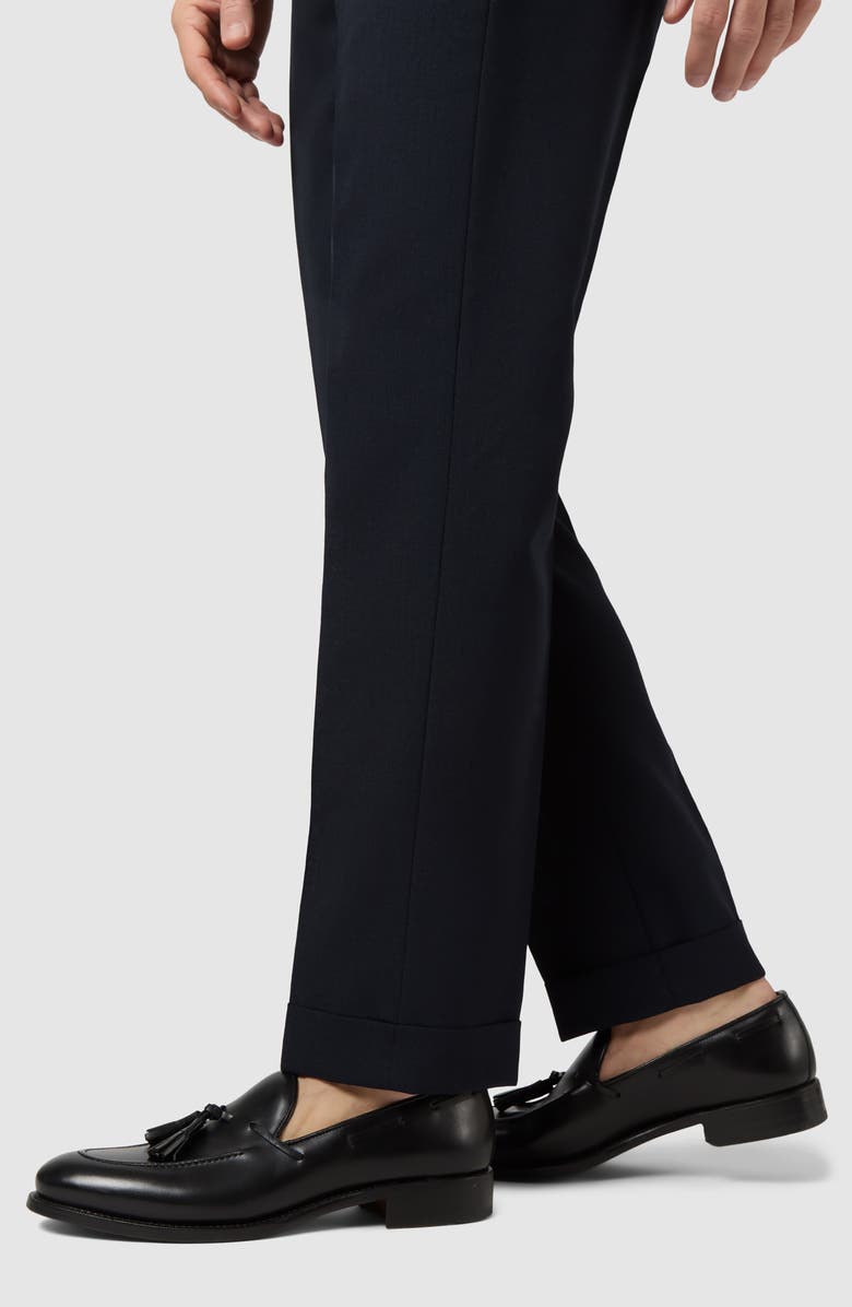 Sid Mashburn Ghost Flat Front Navy Wool Dress Pants, Alternate, color, Navy High Twist