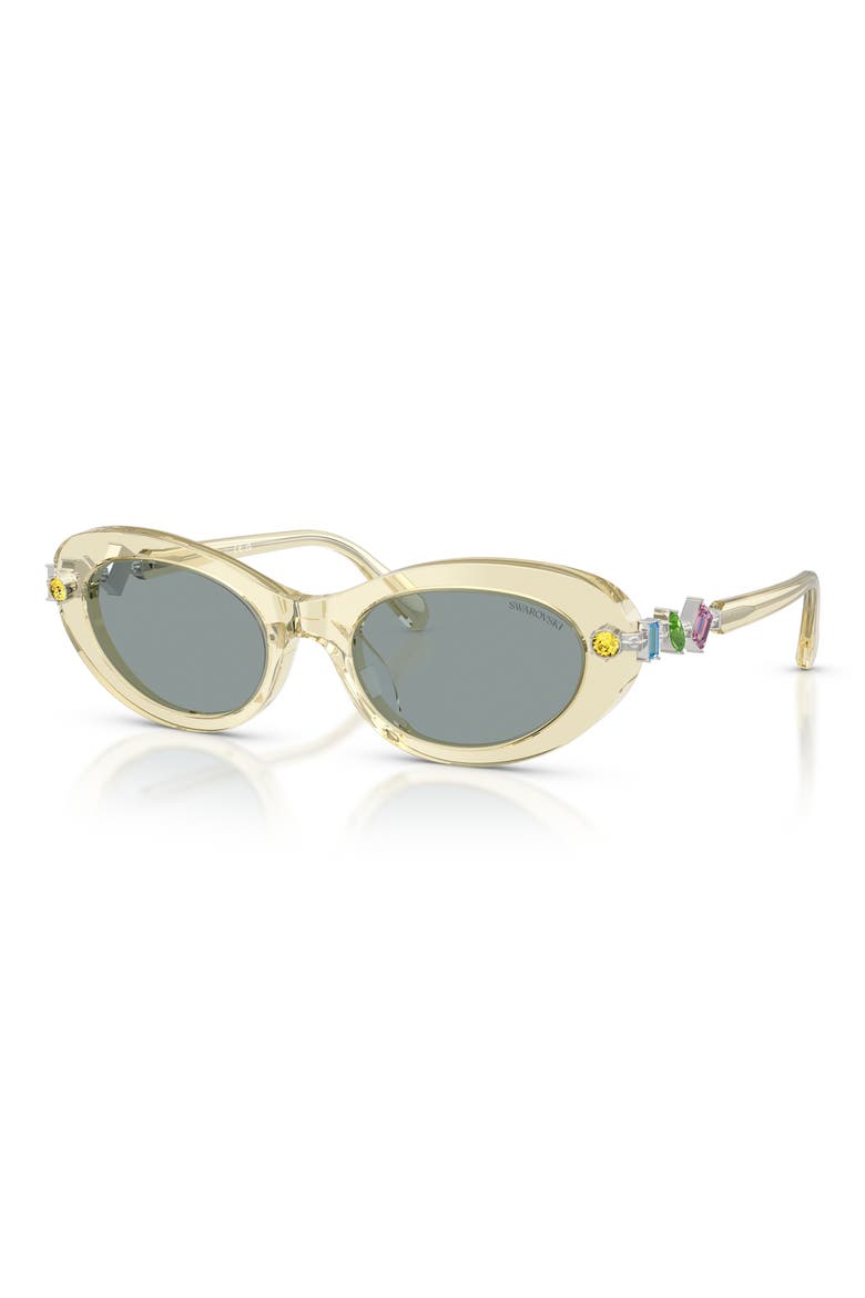 53mm Oval Sunglasses, Alternate, color, TRANSPARENT YELLOW / GREY