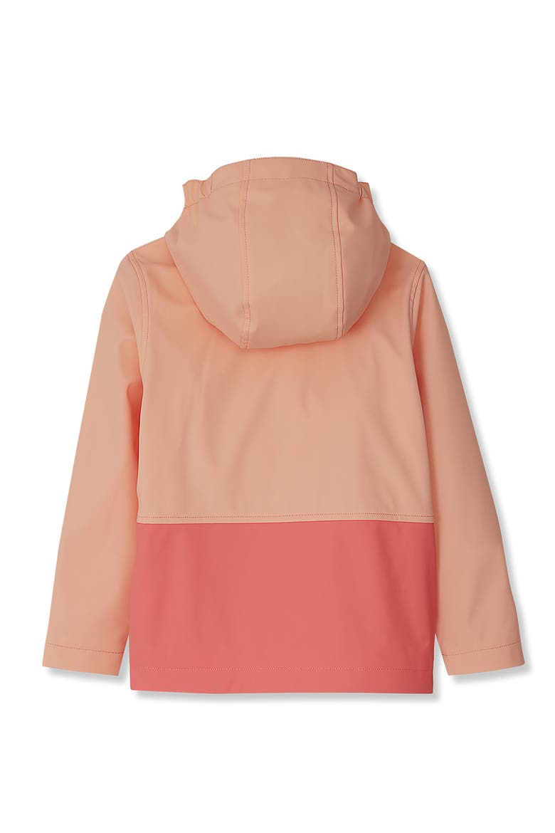 Kids Water Resistant Hooded Slicker Rain Jacket, Alternate, color, Desert Flower/Peach Fuzz