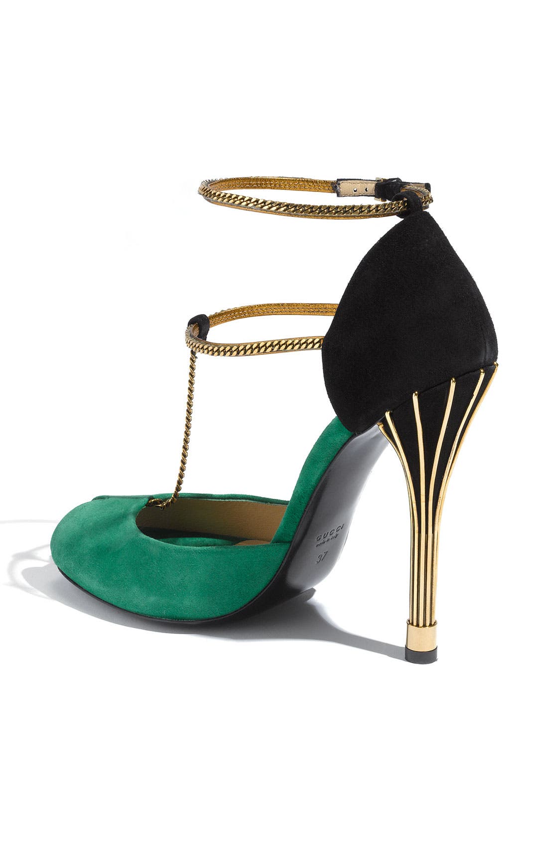 Chain Strap Mary Jane Sandal, Alternate, color, GREEN SUEDE