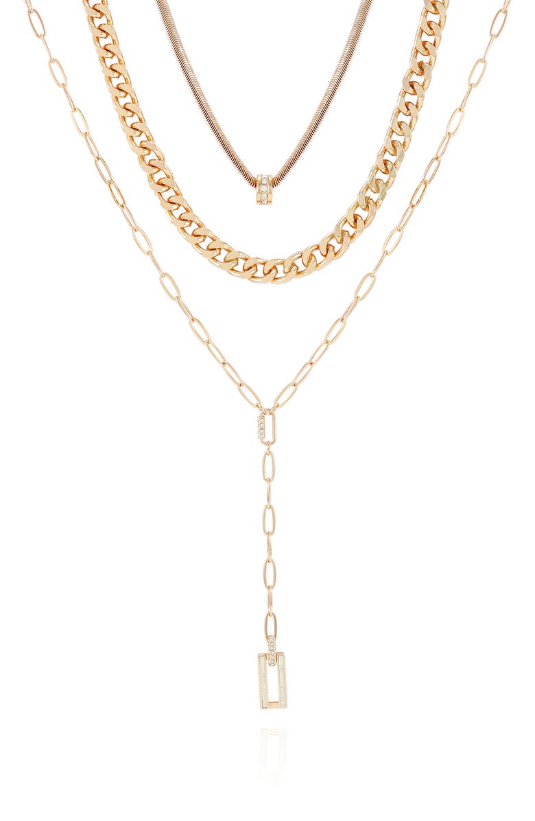 GUESS Layered Necklace, Main, color, Gold Tone