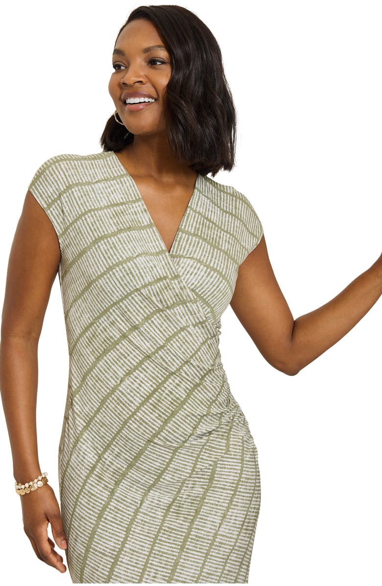 Tommy Bahama Carmela Bungalow Bay Stripe Faux Wrap Maxi Dress, Alternate, color, Dusty Thyme