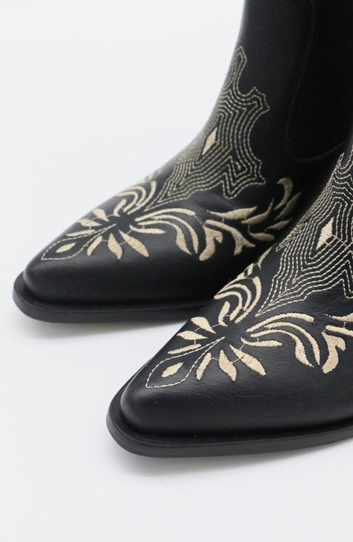 Stivali New York Joy Western Cowboy Booties In Black