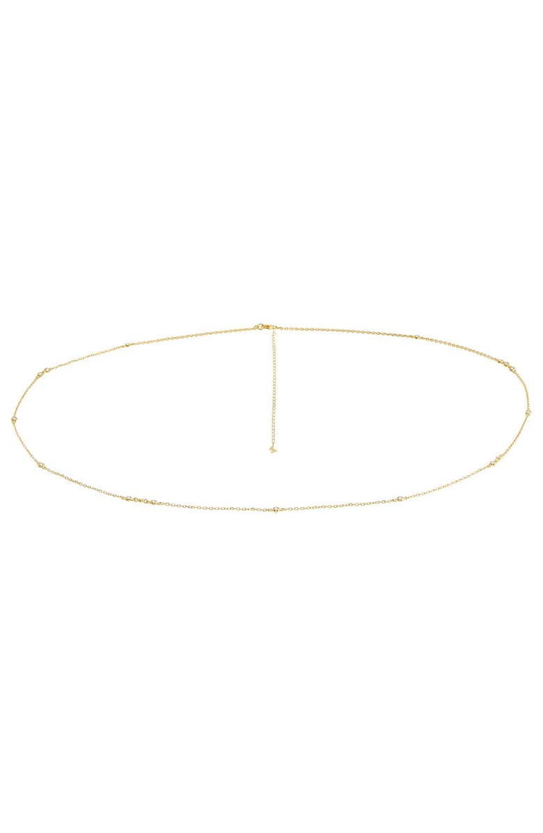 BY ADINA EDEN CZ Bezel Station Belly Chain, Main, color, Gold