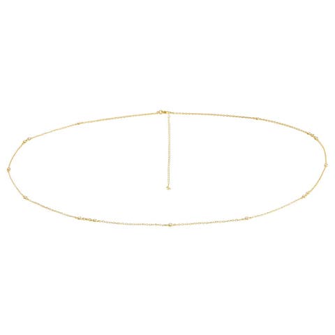 CZ Bezel Station Belly Chain