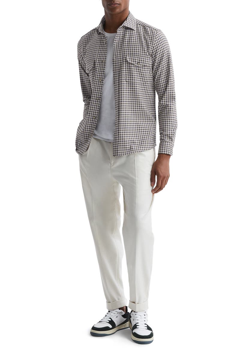 Tremont Check Brushed Button-Up Shirt, Alternate, color, CHOCOLATE MULTI