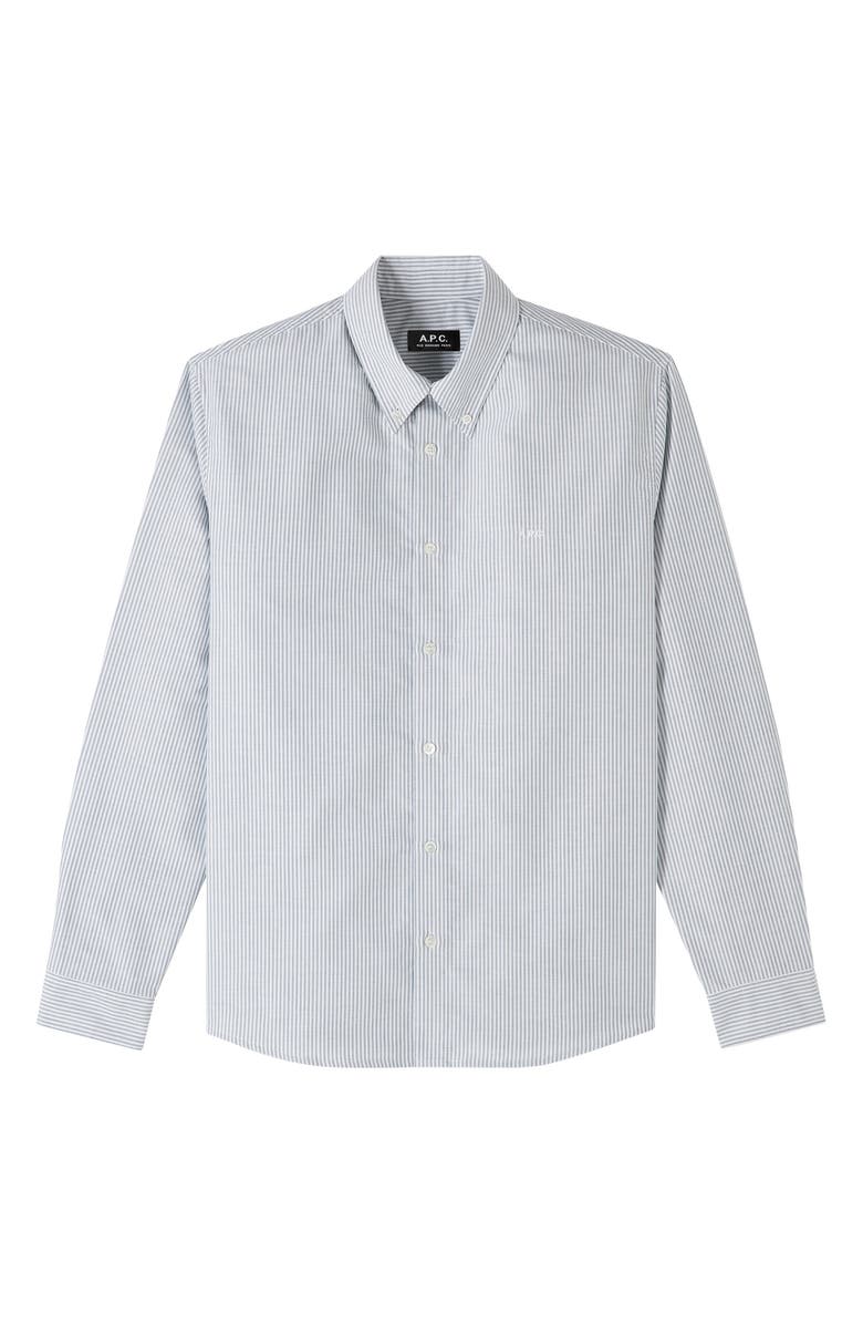 A.P.C. Chemise Greg Stripe Organic Cotton Button-Down Shirt, Alternate, color, 