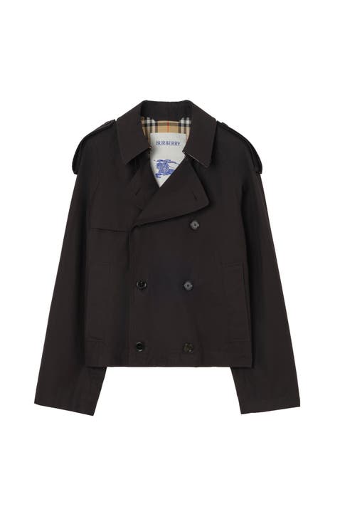 Cropped Tropical Gabardine Leadenham Trench Coat