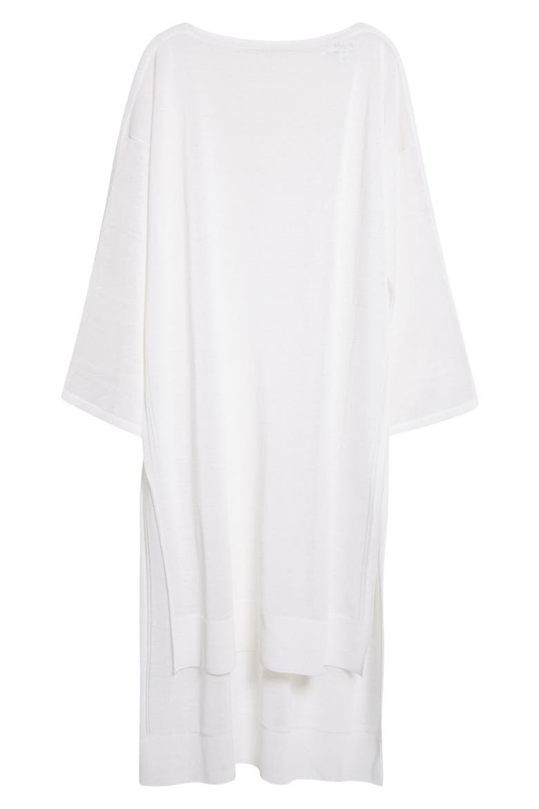 Linen & Silk Caftan Dress, Main, color, BLANC
