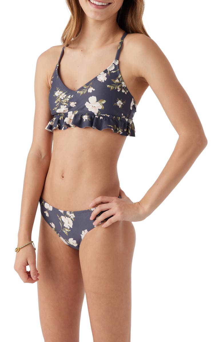 O'Neill Kids' Kendra Floral Peplum Two-Piece Swimsuit, Alternate, color,