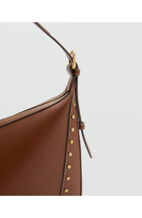 Mango Gold Stud Details Large Shoulder Bag