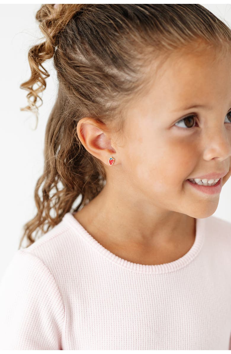 Pip Pop Strawberry Stud Earrings, Alternate, color, Red
