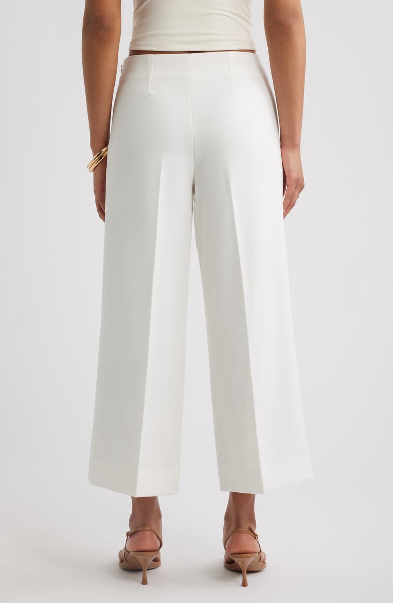 Open Edit Icon Crop Wide Leg Pants, Alternate, color, Ivory