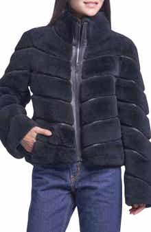 Genuine Shearling Diagonal Quilted Jacket