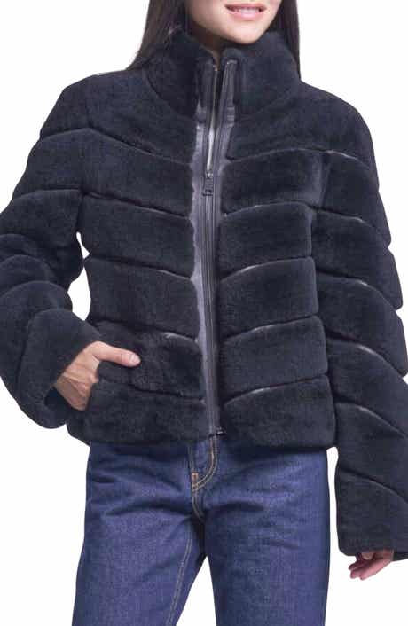 Genuine Shearling Diagonal Quilted Jacket