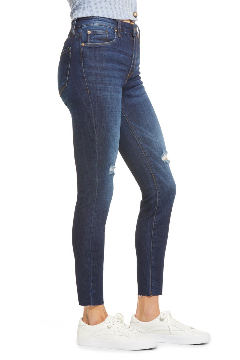 Ellie High Rise Raw Hem Ankle Jeans, Alternate, color, LAS FLORES CANYON