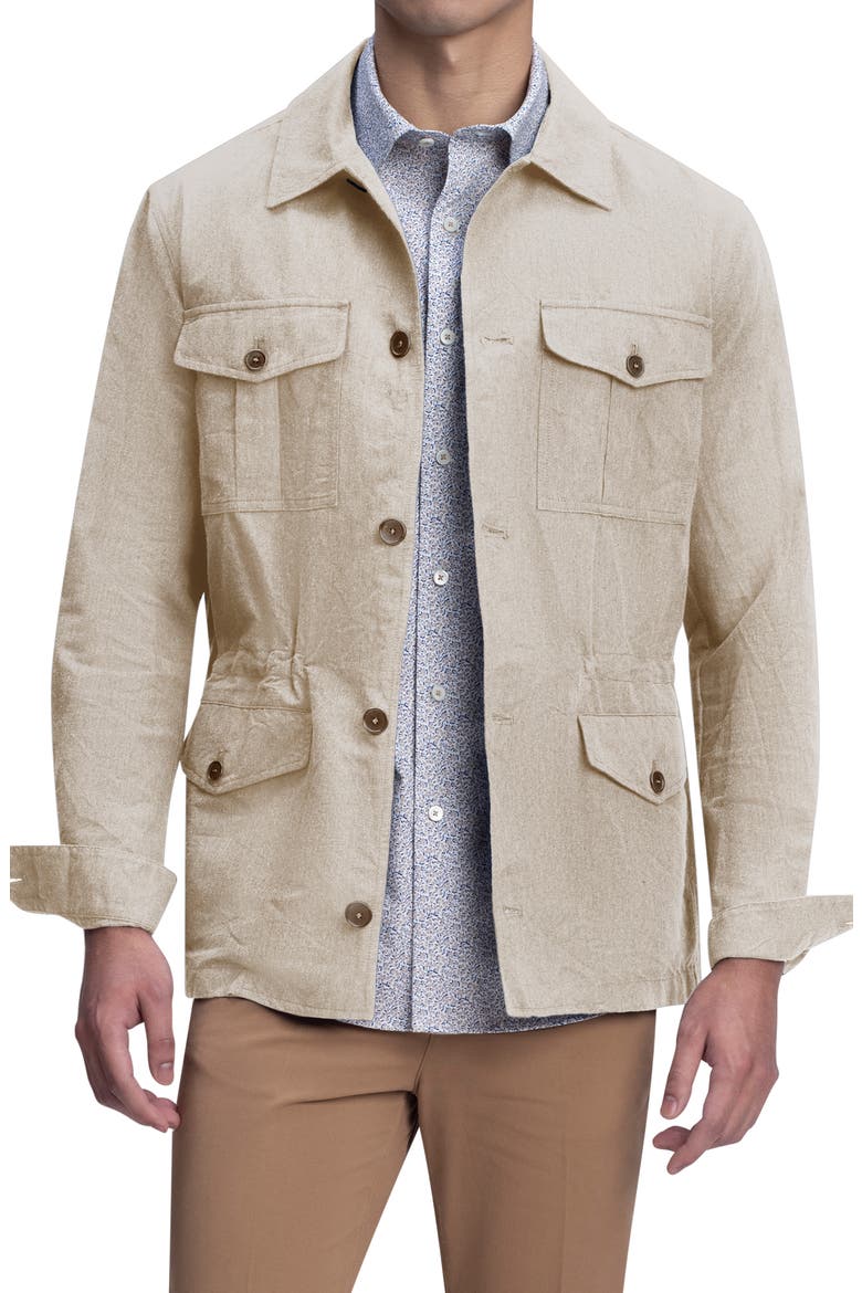 Linen & Cotton Blazer, Main, color, BEIGE