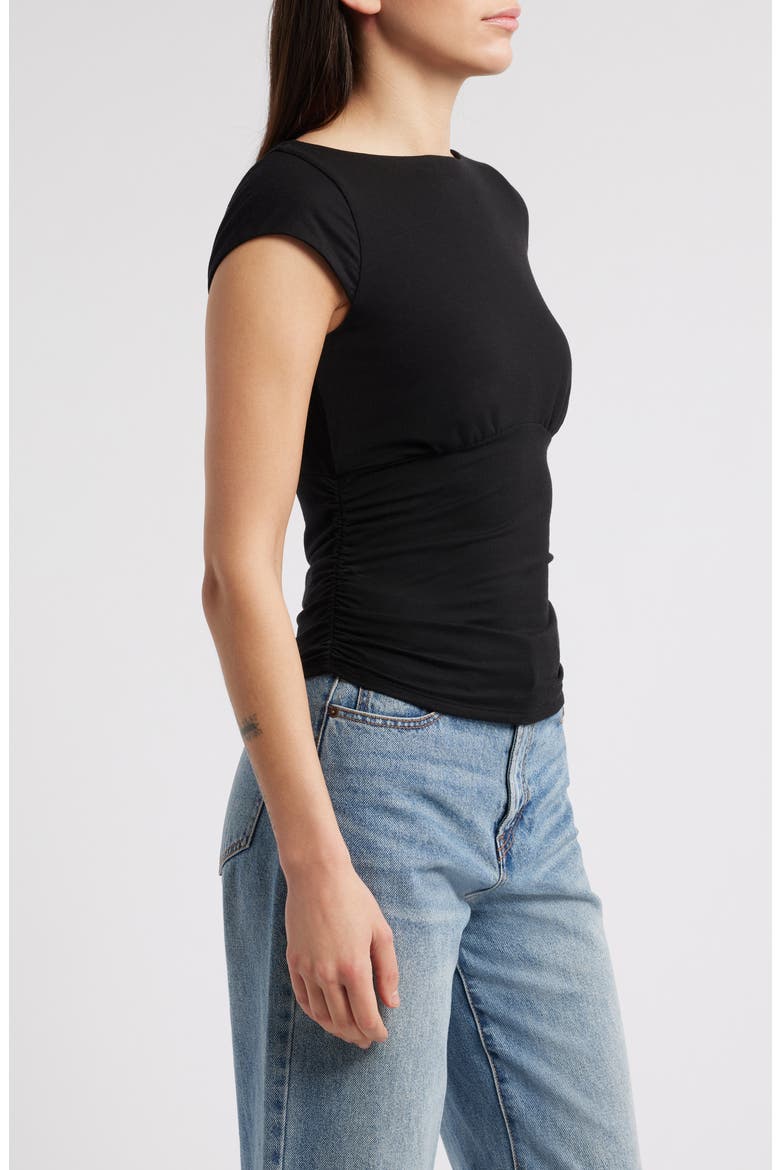 Madelyn Stretch Knit Top, Alternate, color, BLACK