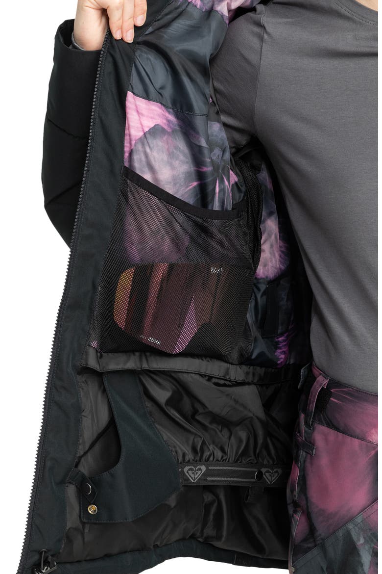 Quinn Durable Water Repellent Snow Jacket with Faux Fur Hood, Alternate, color, TRUE BLACK