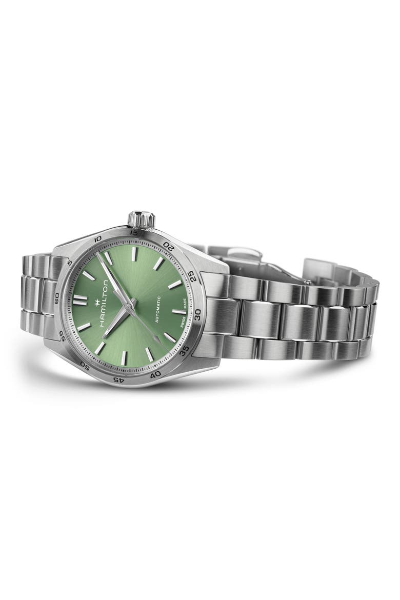 Jazzmaster Performer Automatic Bracelet Watch, 34mm, Alternate, color, GREEN